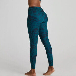 Strut this leggings athletic teal navy blue high rise XS